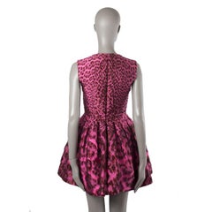ALEXANDER MCQUEEN pink LEOPARD FLARED BROCADE POUF Cocktail Dress 38