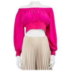 Alexander McQueen Pink Off Shoulder Crop Top Size XXS