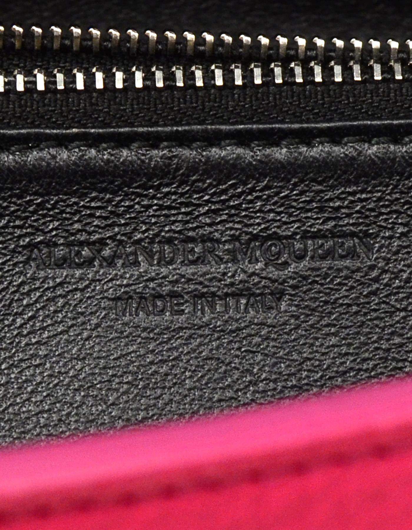 Alexander McQueen Pink Pebbled Leather WOC Wallet On A Chain Crossbody Bag 4