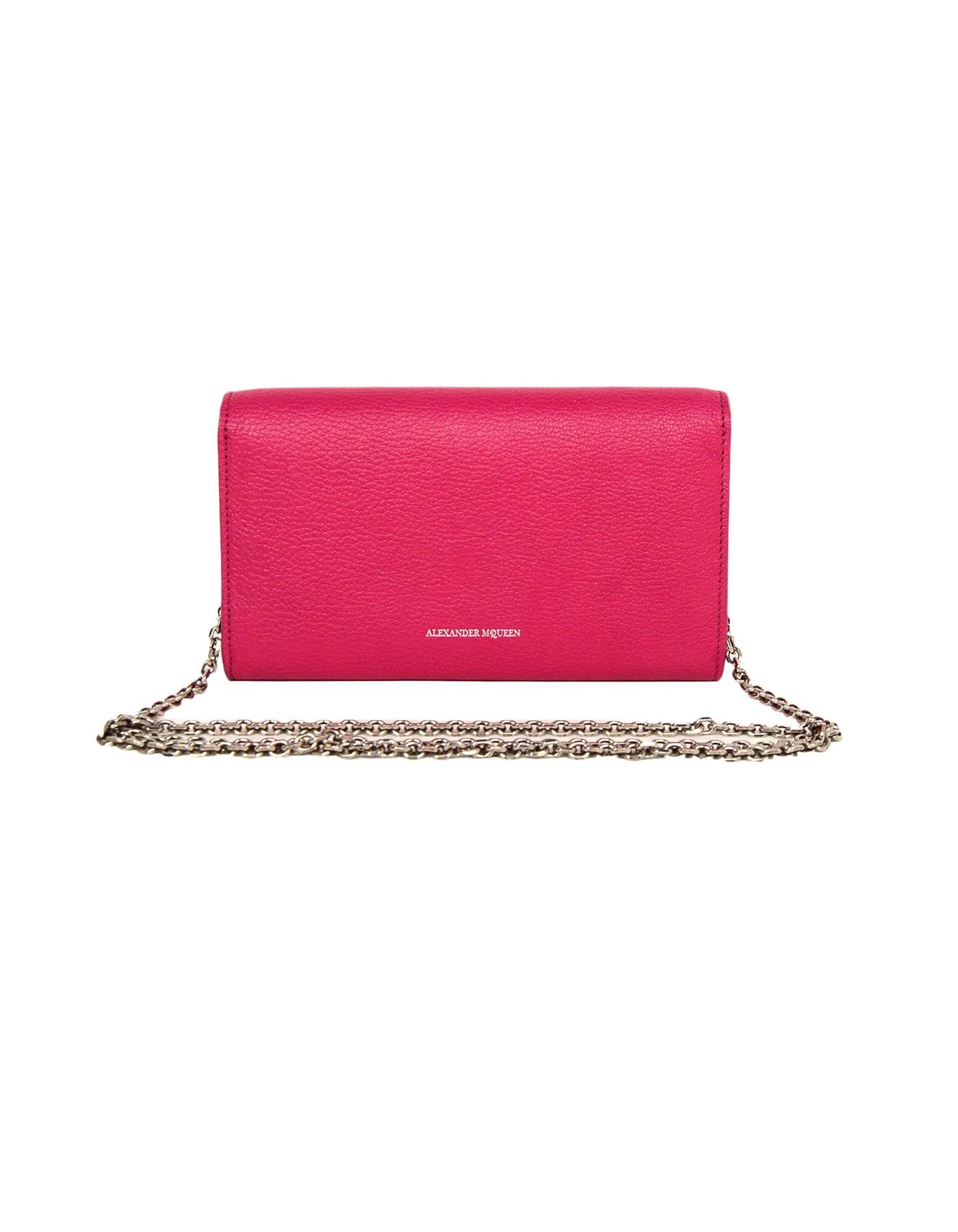 alexander mcqueen pebbled leather flap wallet-on-chain