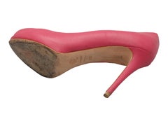 Alexander McQueen Pink Peep-Toe Skull Pumps