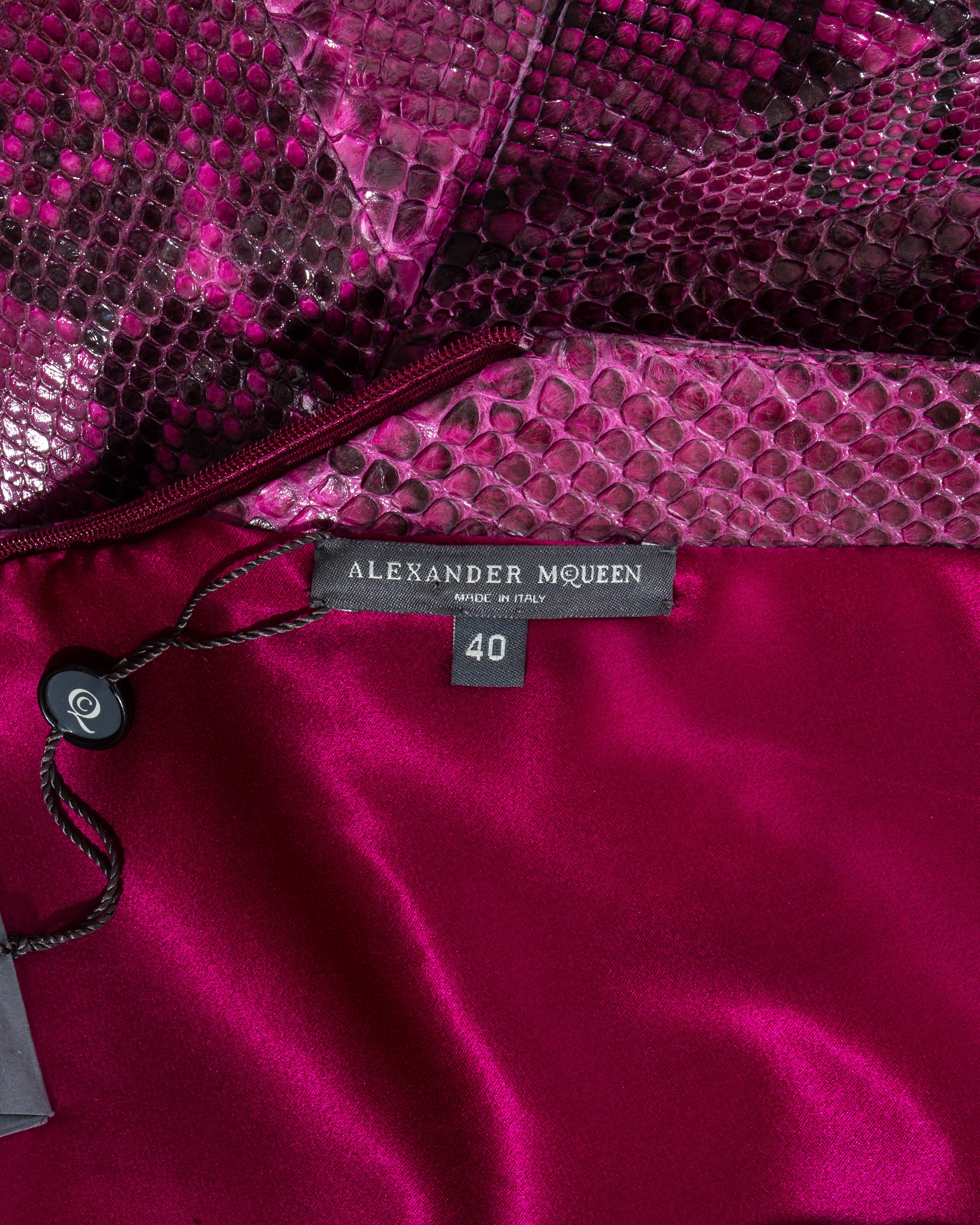 Alexander McQueen pink python bias cut evening dress, ss 2008 For Sale 4