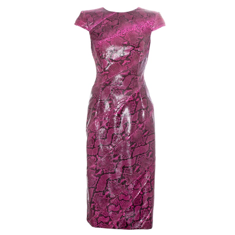 Alexander McQueen pink python bias cut evening dress, ss 2008 For Sale at 1stDibs Alexander McQueen pink python bias cut evening dress, ss 2008 For Sale at 1stDibs