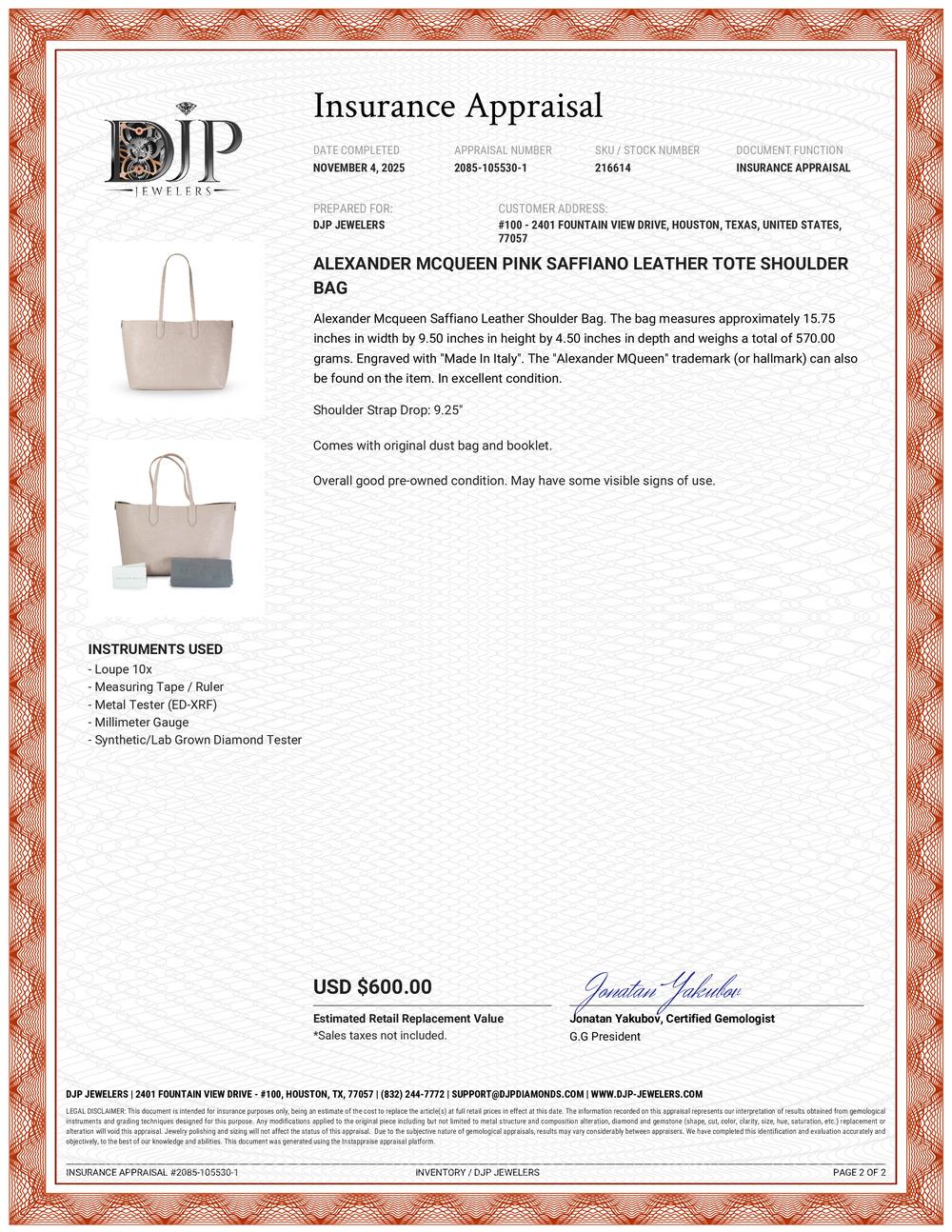 Alexander McQueen Borsa a tracolla in pelle saffiano rosa in vendita 7