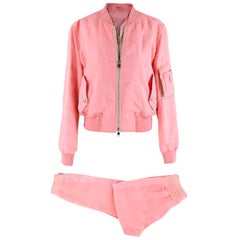 Alexander McQueen Pink Satin Double Zip Tracksuit S