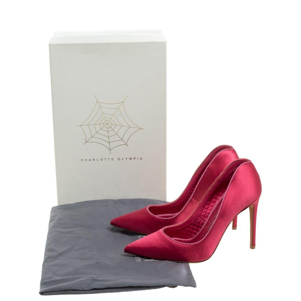 Alexander McQueen Pink Satin Heart Pointed Toe Pumps Size 37 4