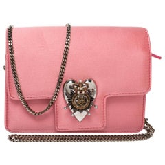 Alexander McQueen Pink Satin Mini Heart Chain Bag