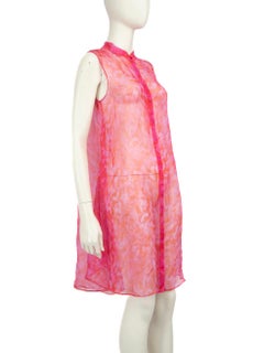 Alexander McQueen Pink Silk Abstract Dress Size L