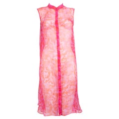 Alexander McQueen Pink Silk Abstract Dress Size L