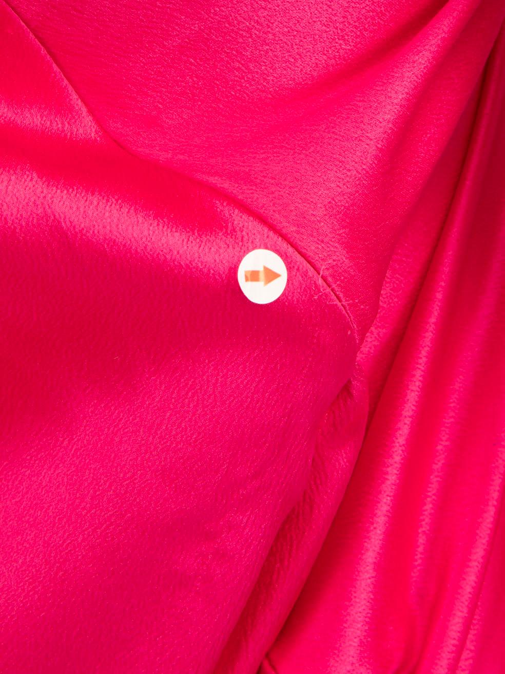 Alexander McQueen - Robe midi drapée en soie rose - Taille S en vente 1