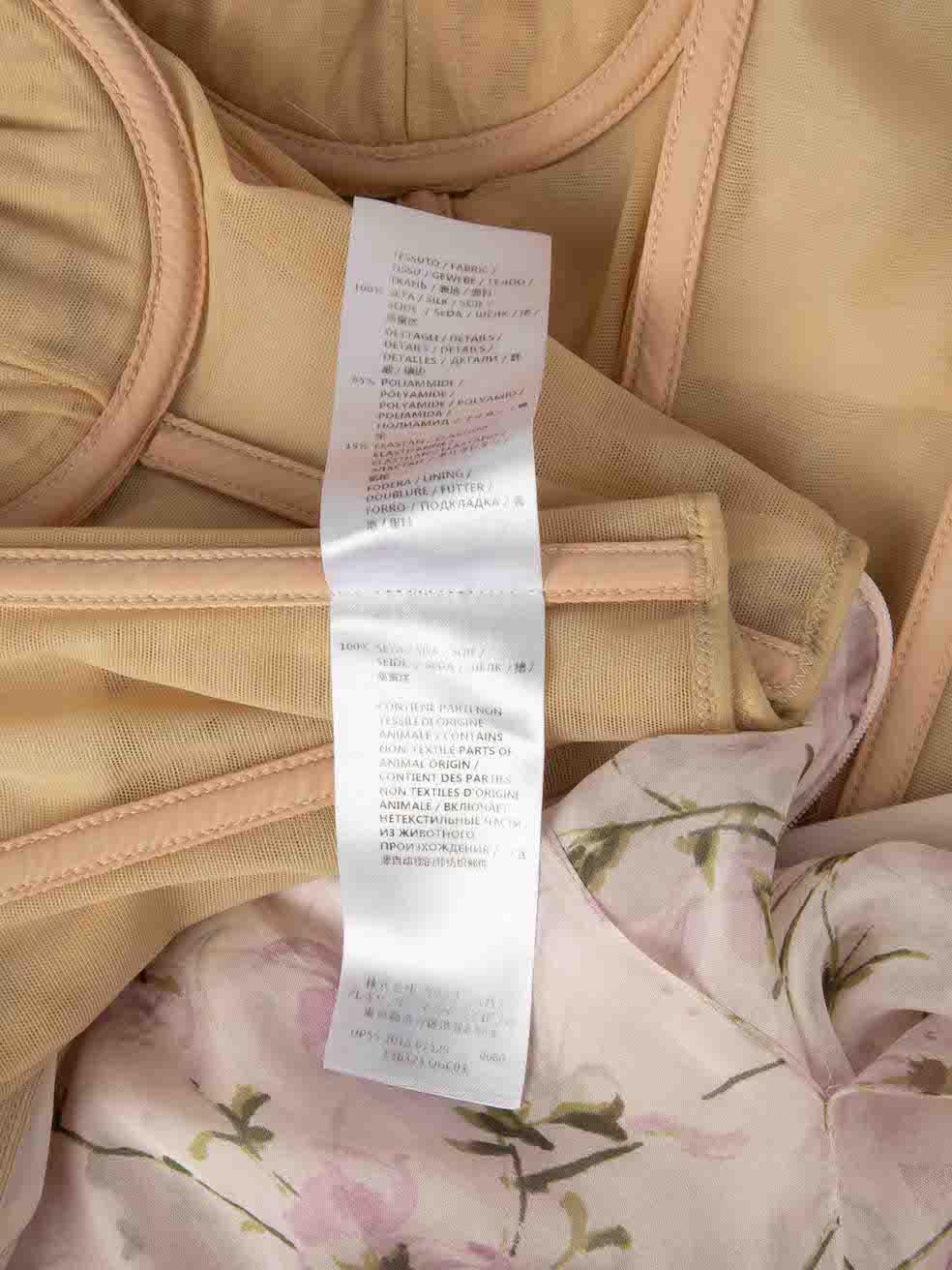 Women's Alexander McQueen Pink Silk Floral Pattern Gown Size L For Sale