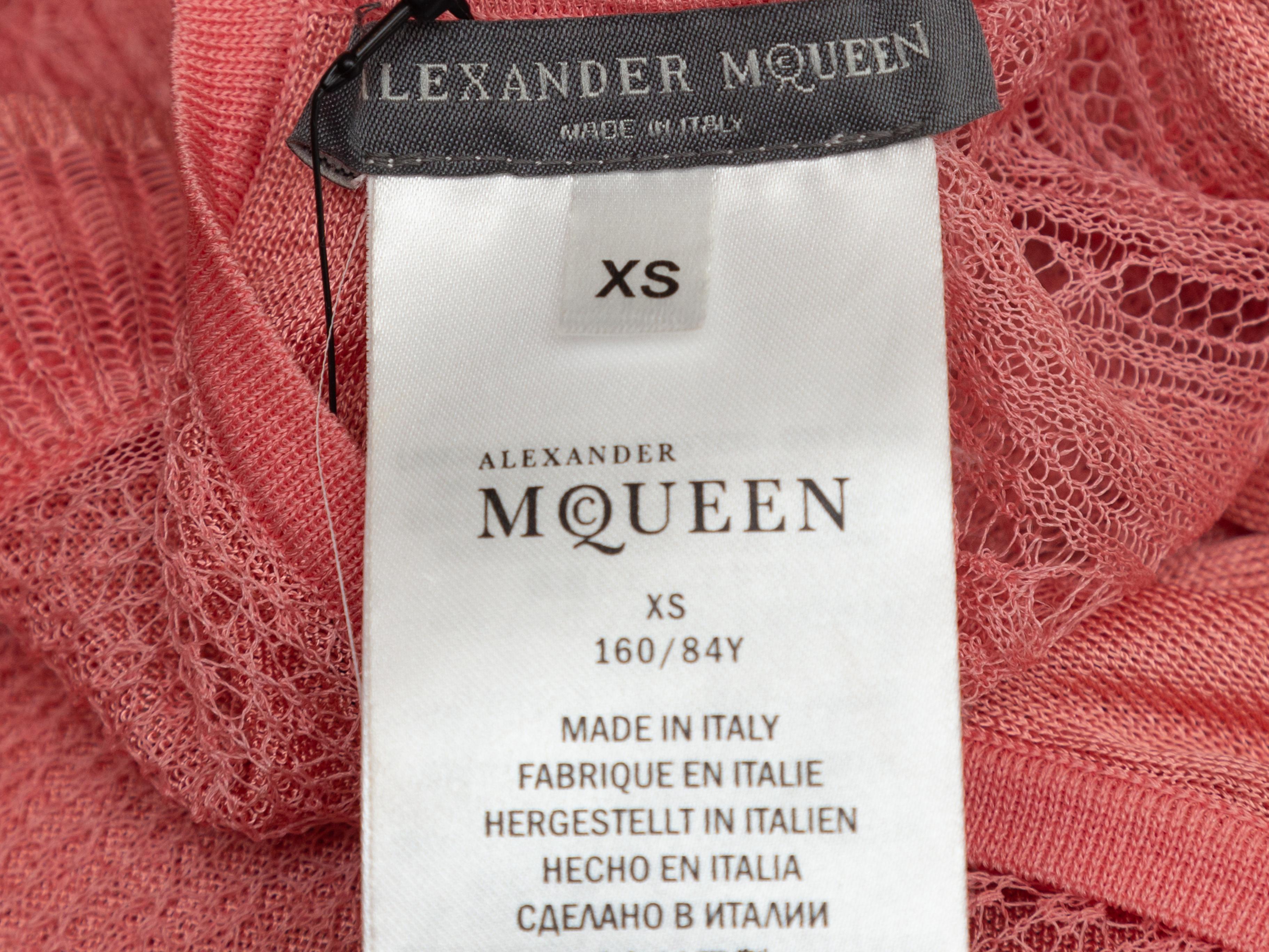 Women's Alexander McQueen Pink Silk Knit Ruffled Dress
