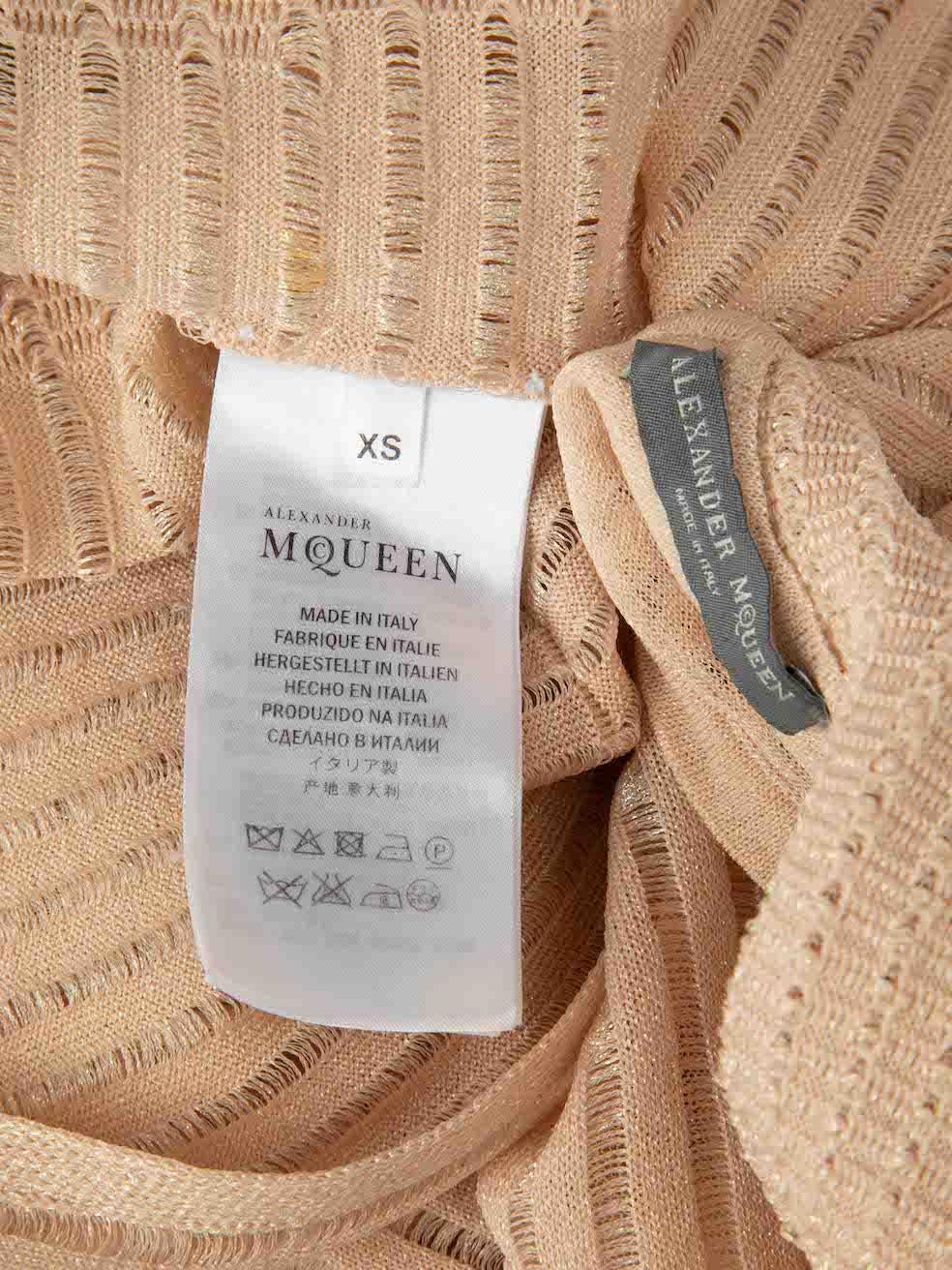 Alexander McQueen Pink Silk Striped Ruffle Dress Size XS For Sale 2