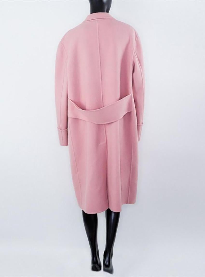 pink wool car coat