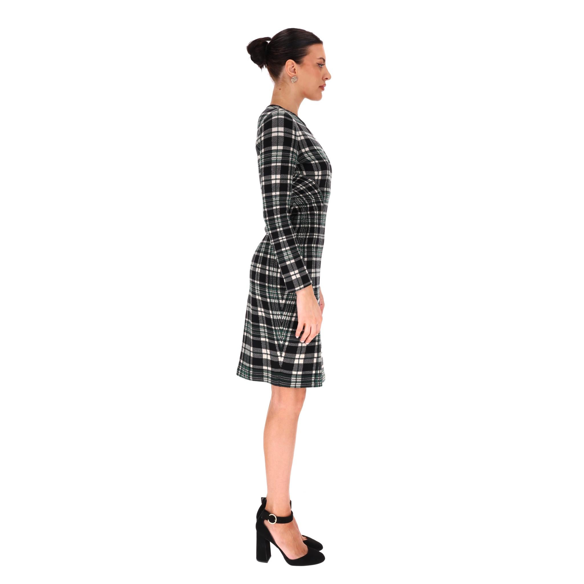 Noir Alexander McQueen - Robe ajustée en laine à carreaux écossais en vente