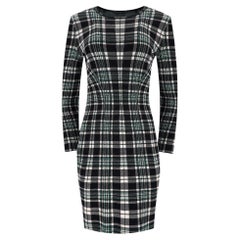 Alexander McQueen Plaid Check Fitted Wool Dress