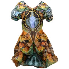 Alexander McQueen Vintage 'Plato's Atlantis' 2010 Snakeskin  Organza Dress SZ 38