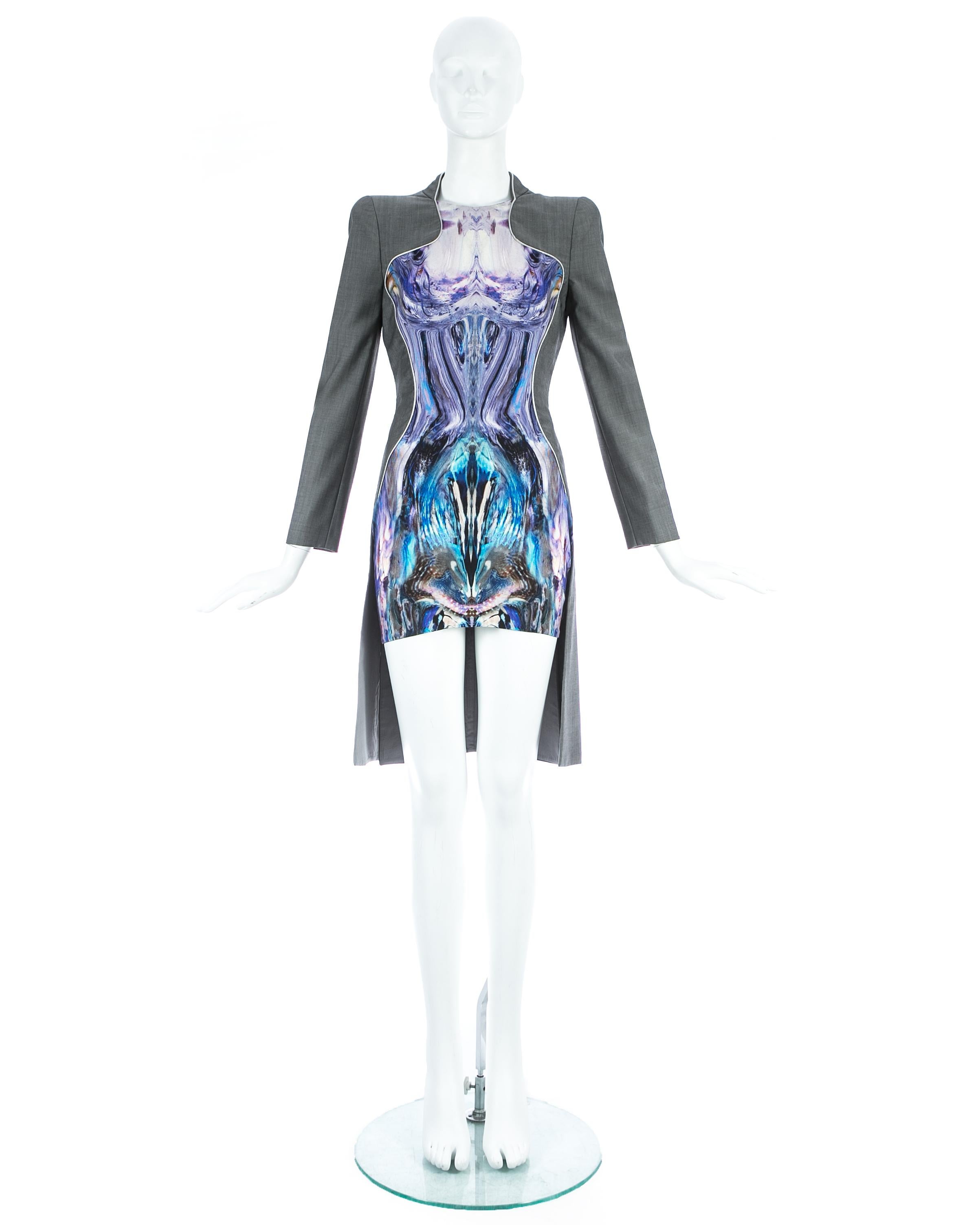 Gray Alexander McQueen 'Plato's Atlantis' grey wool dress, ca. 2010