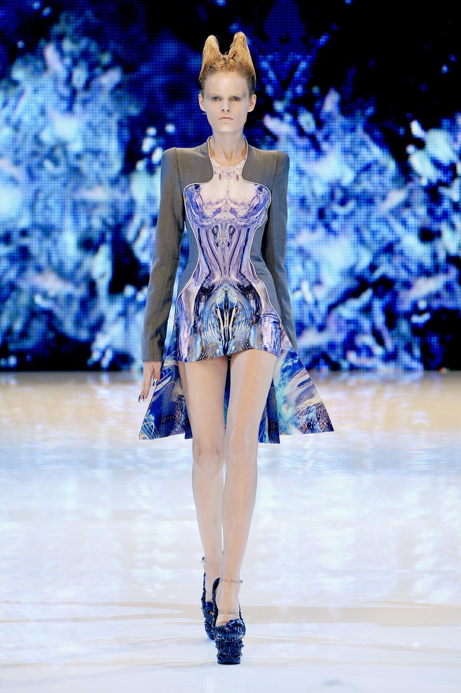 Women's Alexander McQueen 'Plato's Atlantis' grey wool dress, ca. 2010