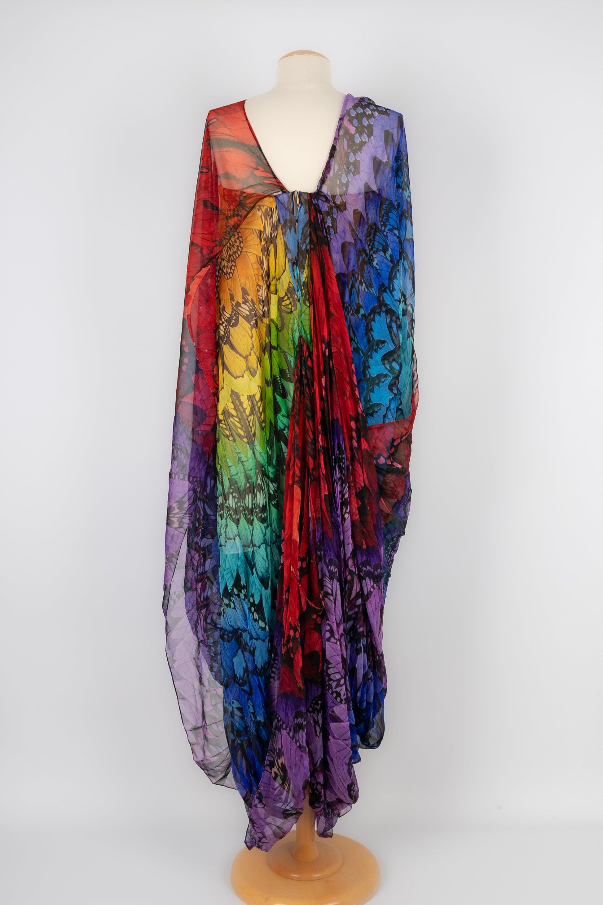 Alexander Mcqueen Pleated Colored Silk Muslin Bustier Dress Spring, 2008 In Excellent Condition For Sale In SAINT-OUEN-SUR-SEINE, FR