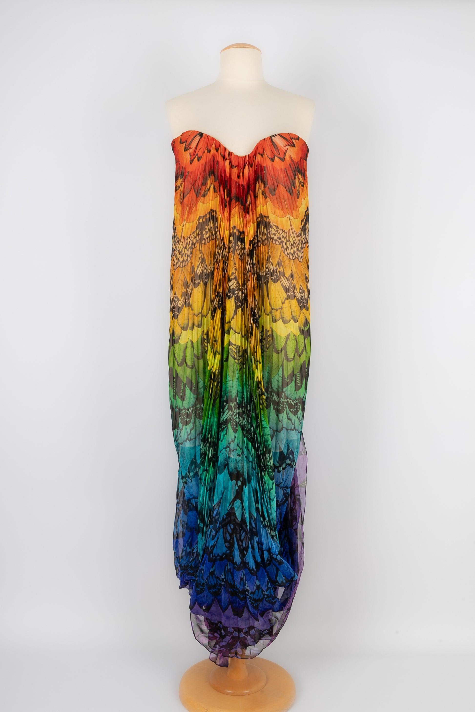 Alexander Mcqueen Pleated Colored Silk Muslin Bustier Dress Spring, 2008 1