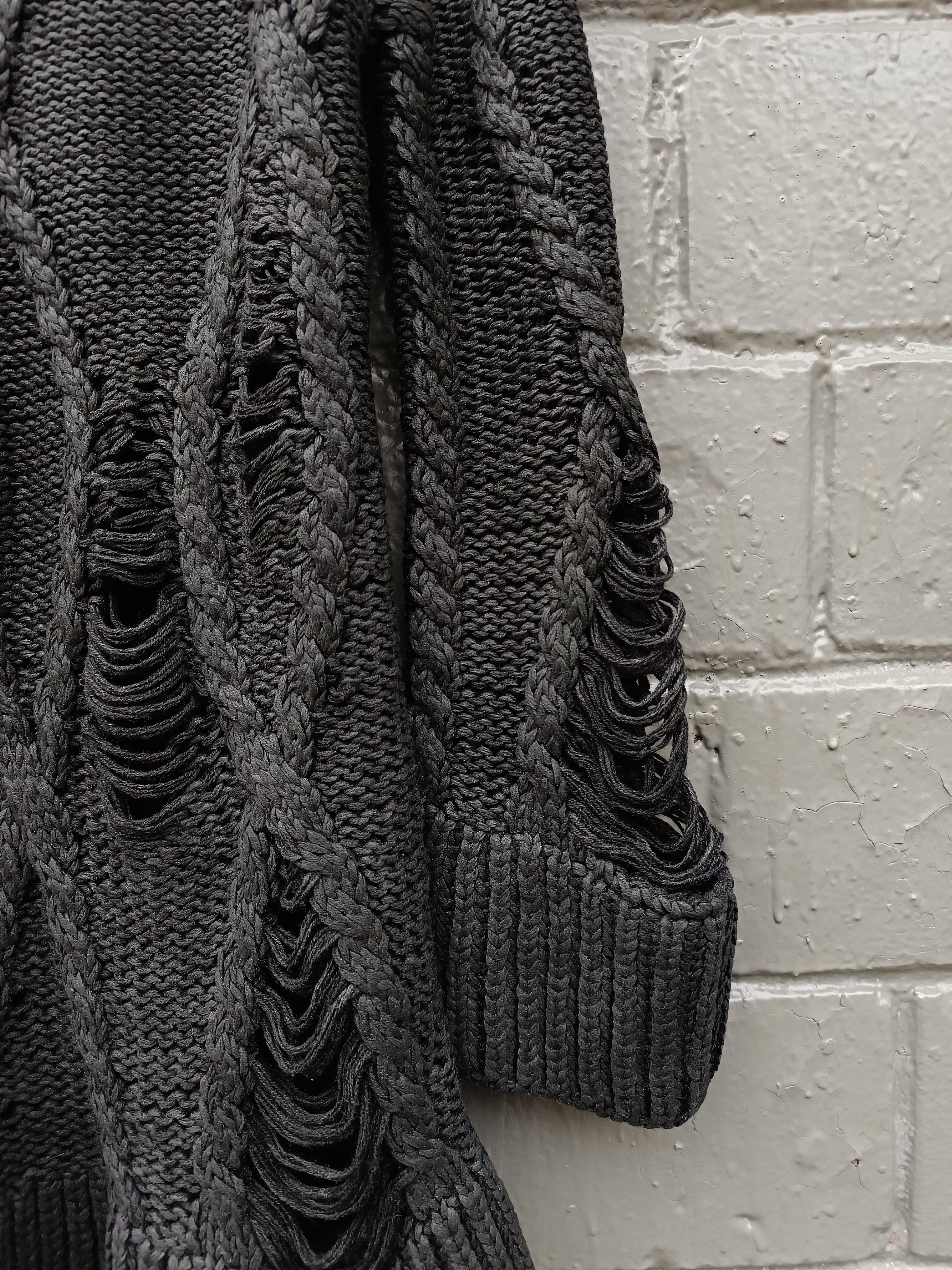 Alexander Mcqueen Pre-Fall 2009 Dark Grey Long Sleeve Knitted Sweater Dress For Sale 5