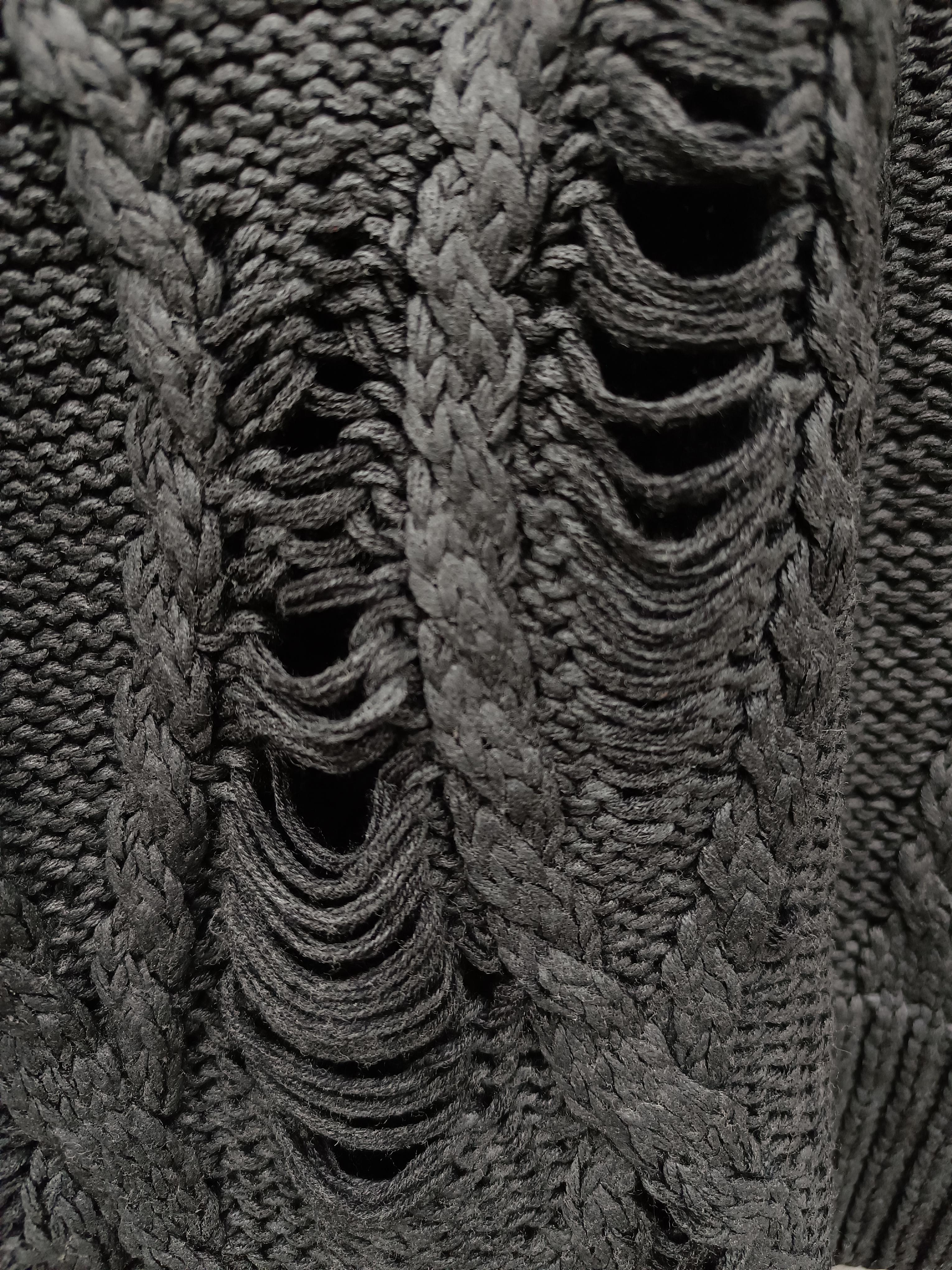 Alexander Mcqueen Pre-Fall 2009 Dark Grey Long Sleeve Knitted Sweater Dress For Sale 9