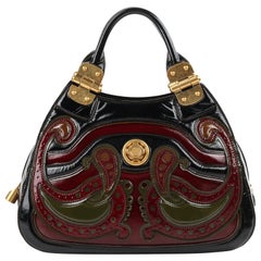 ALEXANDER McQUEEN Pre Fall 2009 Paisley Gold Hinge Turn lock Satchel Handbag
