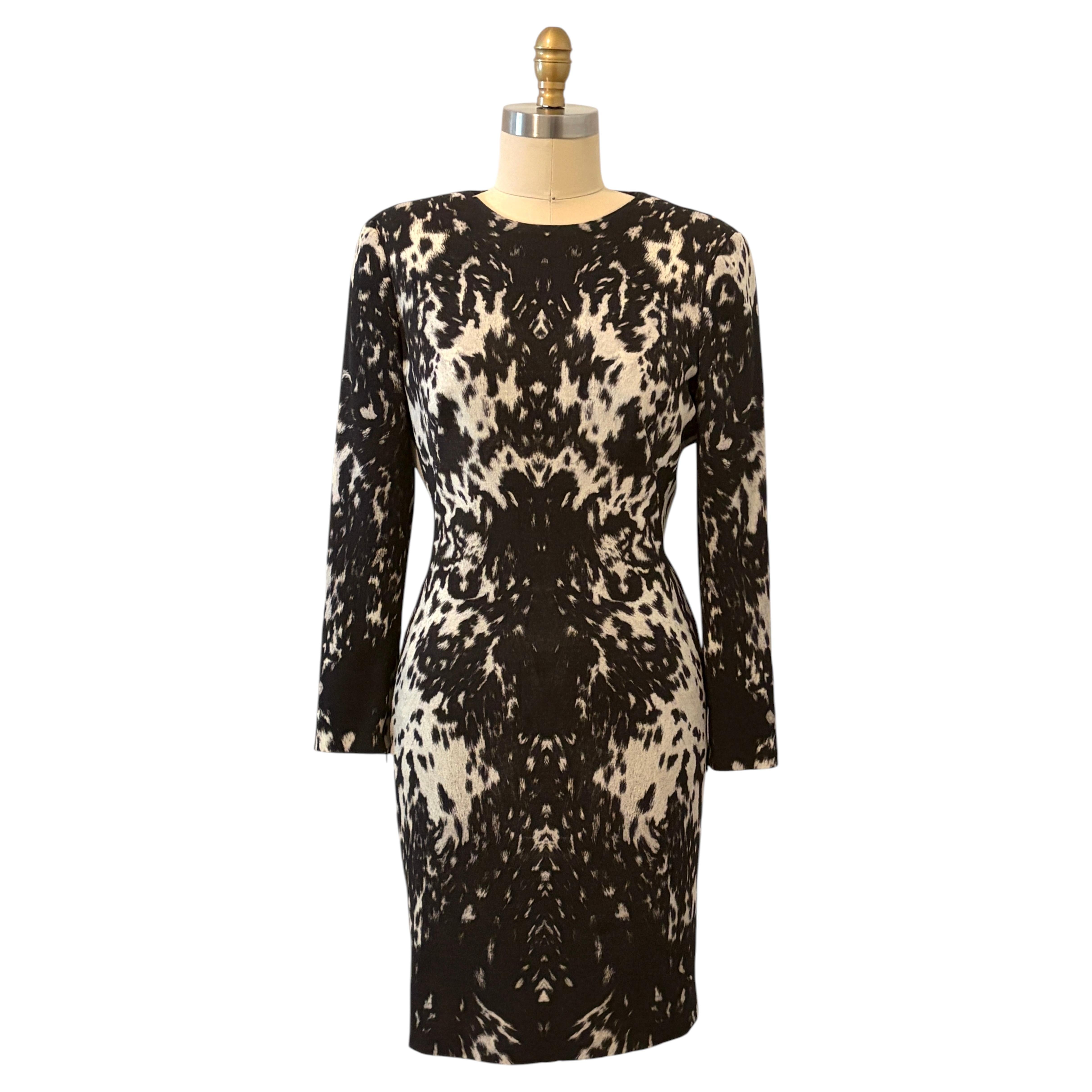 Alexander McQueen Pre-Fall 2011 – Etuikleid mit Rorschach-Tierprint im Angebot
