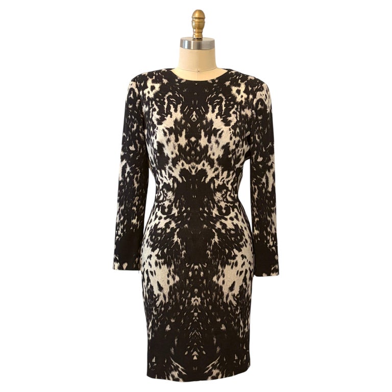 alexander mcqueen black and gold dress Pre-Fall 2011 Published Rorschach Animal Print Sheath For Sale at 1stDibs Garment type_Dress