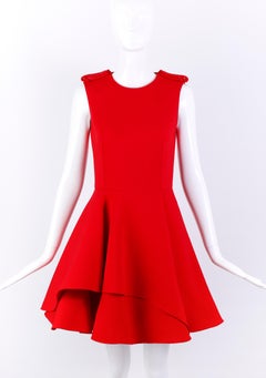 Alexander McQueen Pre-Fall 2015 Layered Fit & Flare Sleeveless Military Dress 38