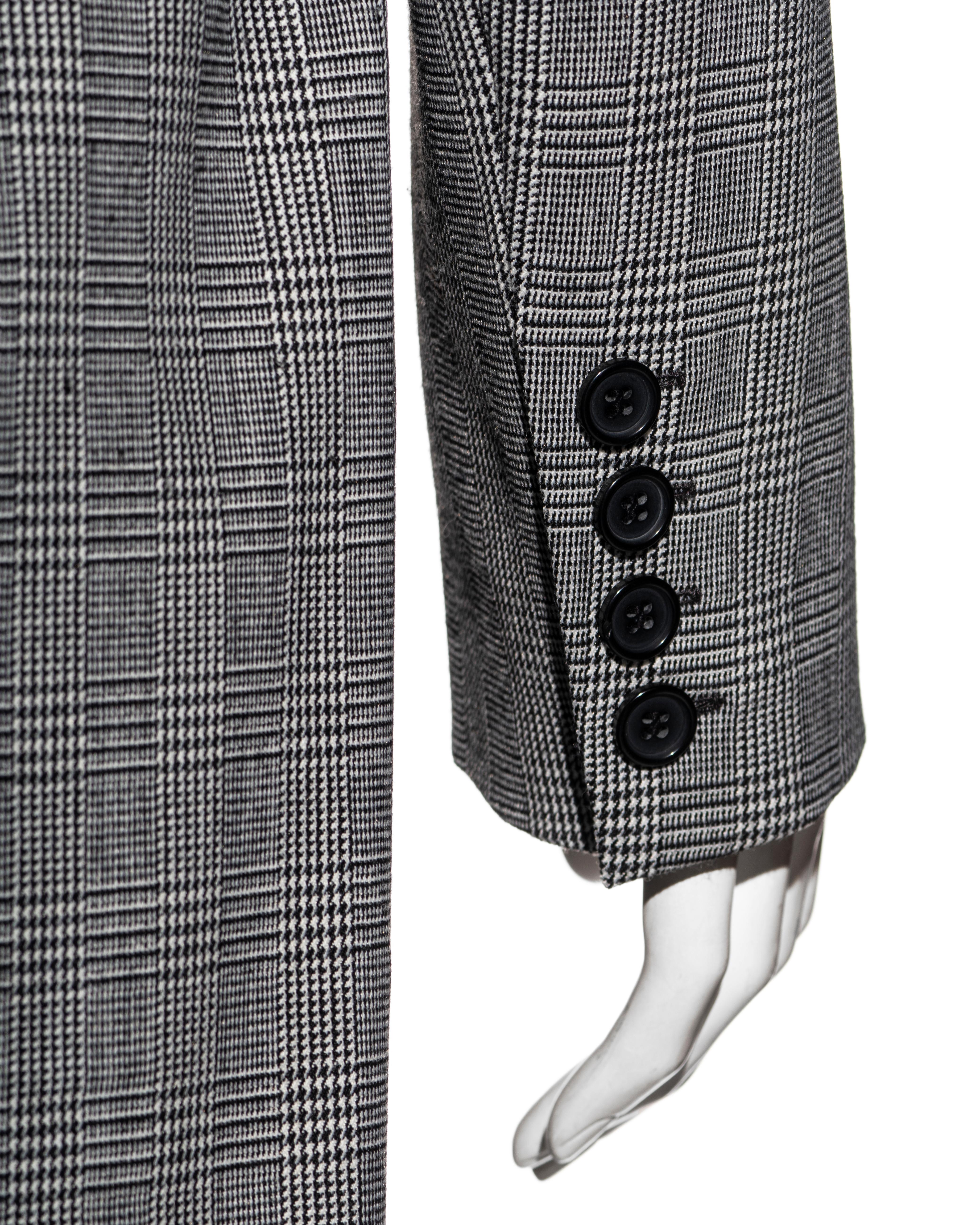 Alexander McQueen Prince of Wales checked suit with rose embroidery, fw 1997 For Sale 3