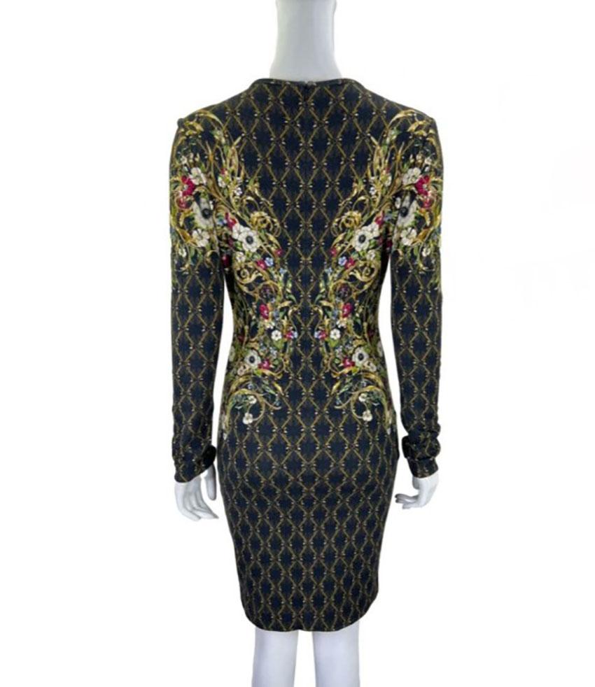 ALEXANDER McQUEEN PRINTED MIDI DRESS Size IT 40 In Excellent Condition In Montgomery, TX