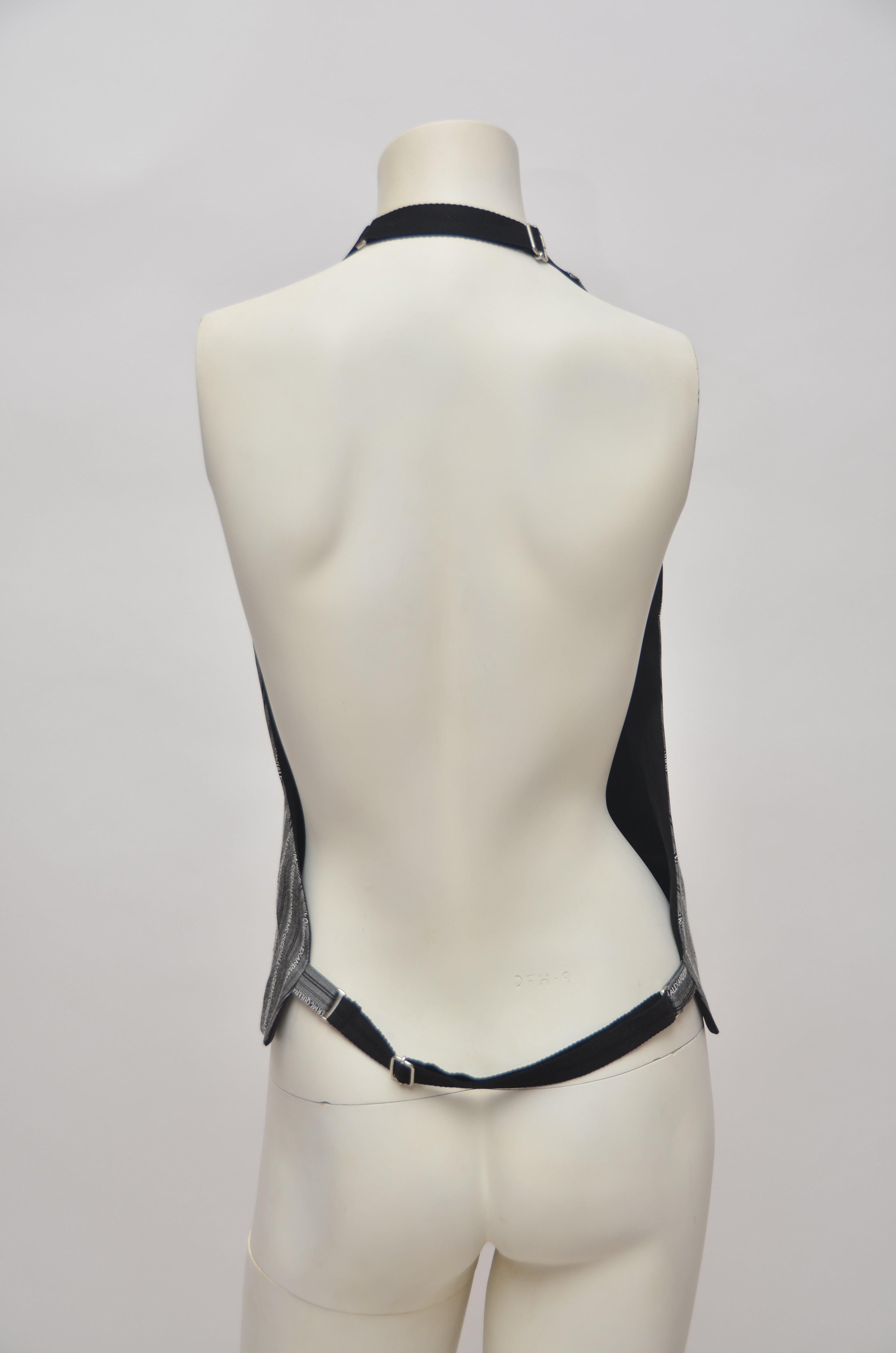 Gray Alexander McQueen Printed Vintage 1990's Vest  For Sale