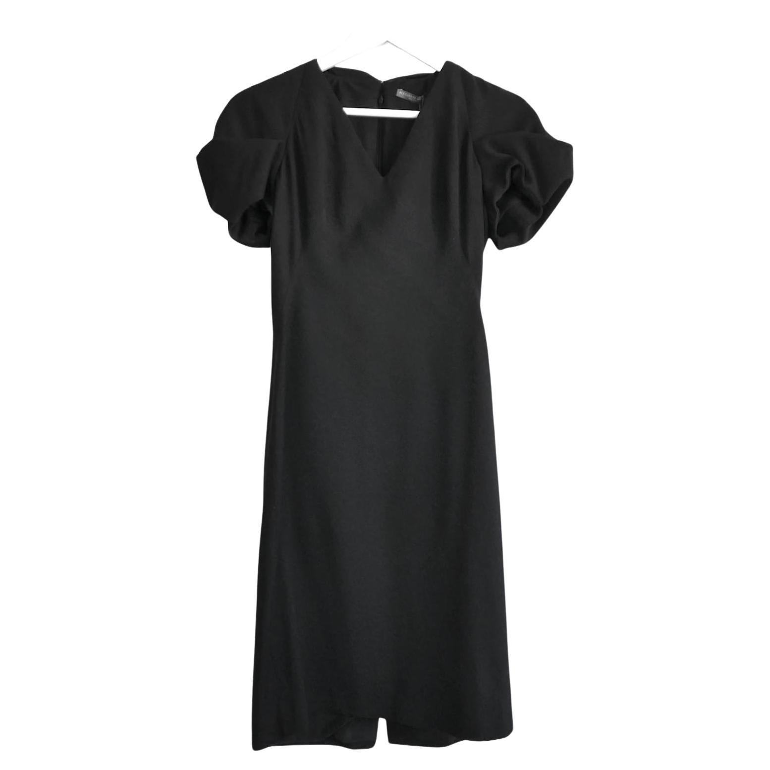 Alexander McQueen Puff Sleeve Black Dress For Sale