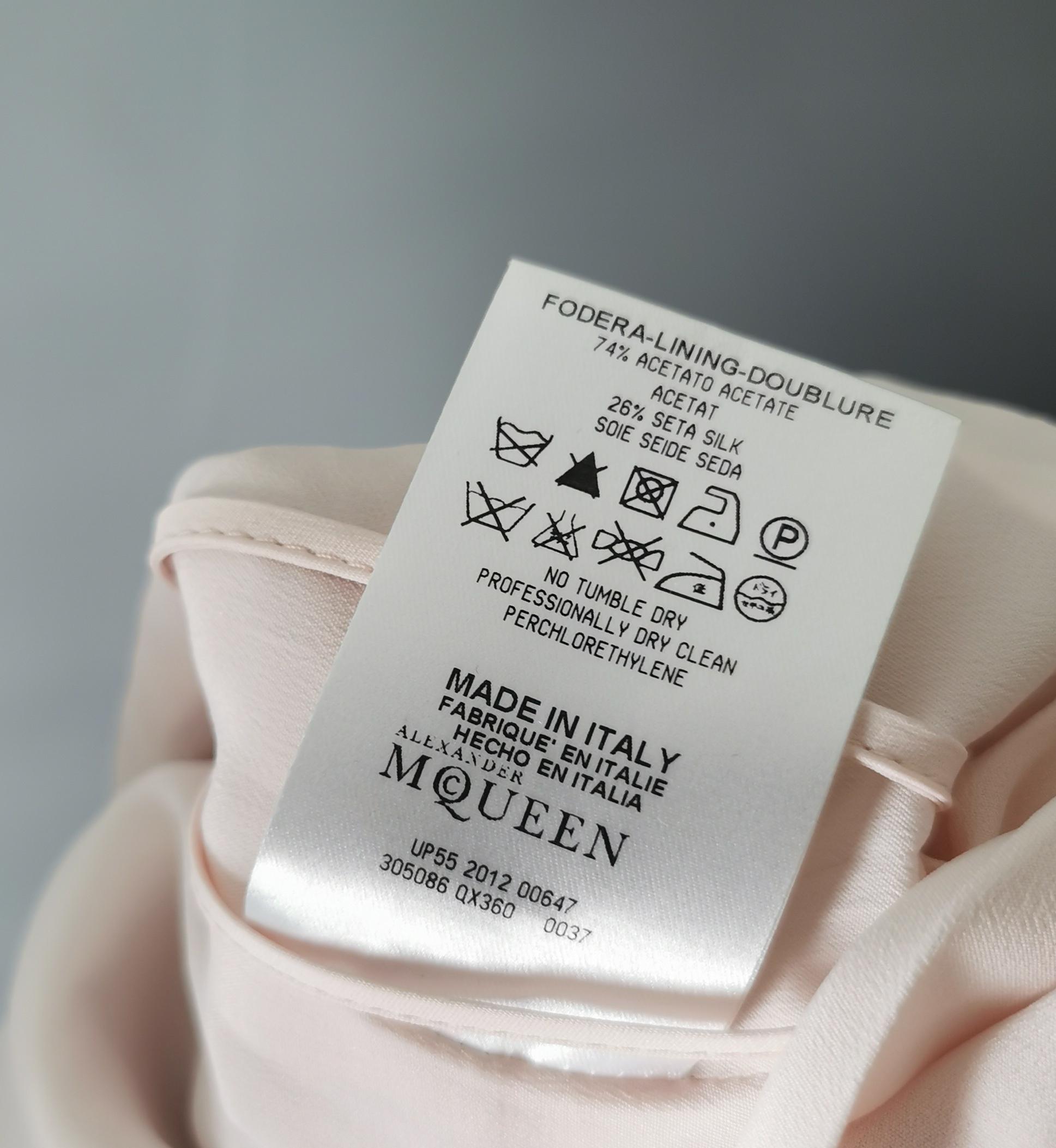 Alexander McQueen puffball embellished silk dress, pink 9