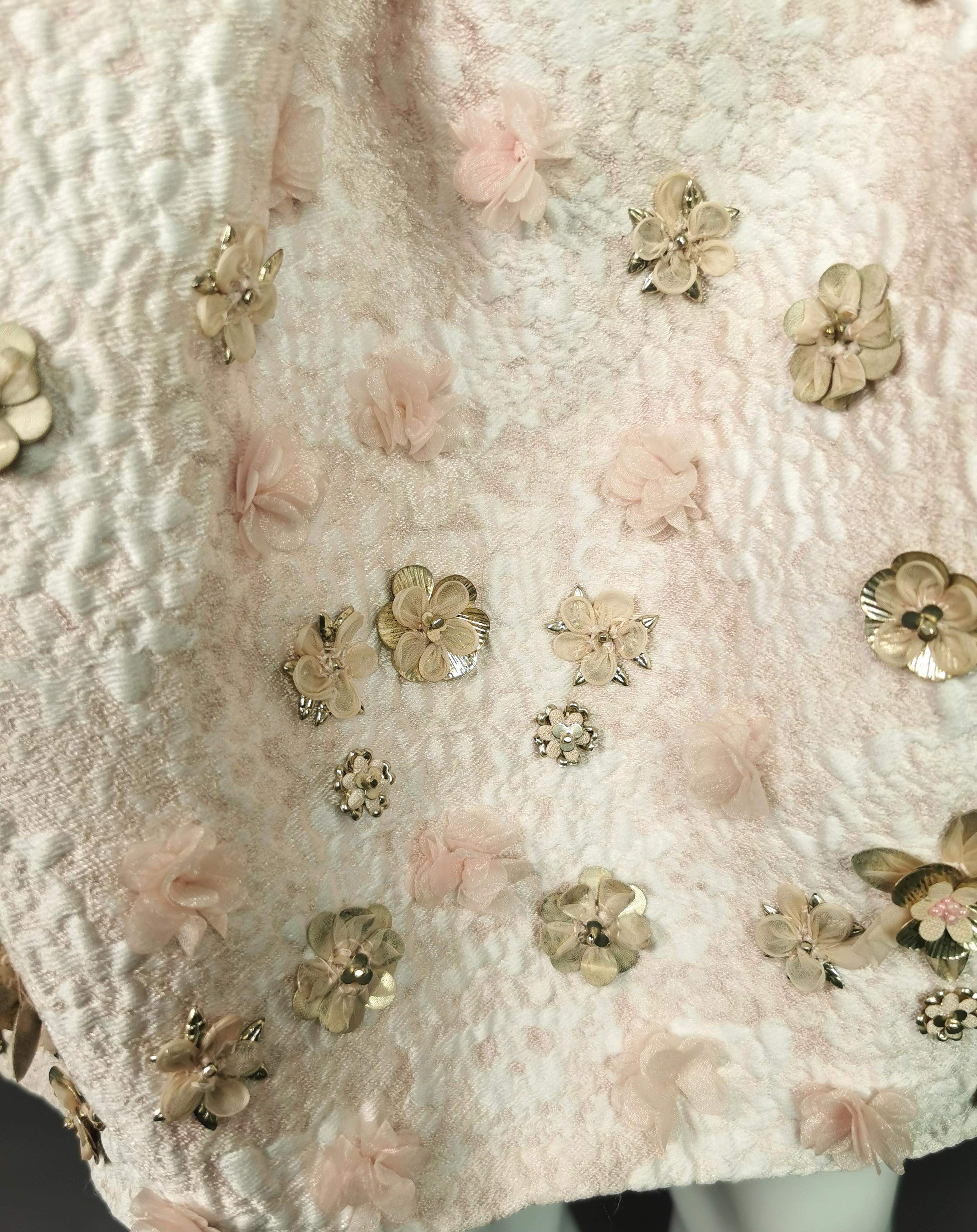 Alexander McQueen puffball embellished silk dress, pink 4