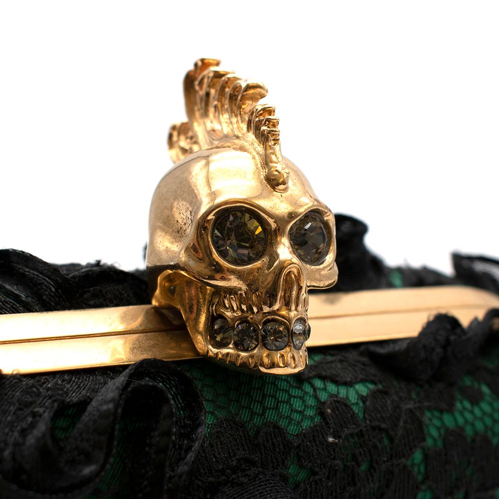 Alexander McQueen Punk Baroc Ruffle Skull Clutch Bag In Excellent Condition For Sale In London, GB