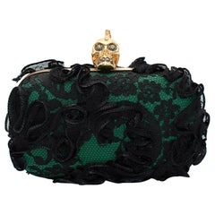 Alexander McQueen Punk Baroc Ruffle Skull Clutch Bag