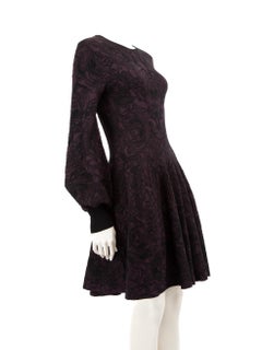 Alexander McQueen Purple Abstract Jacquard Dress Size L