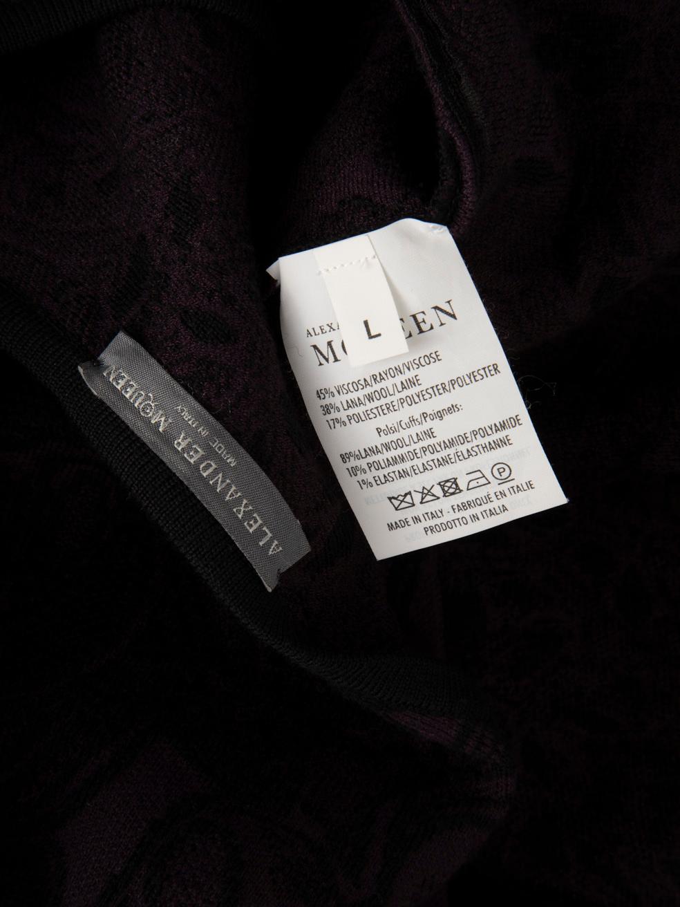 Alexander McQueen Lila Abstraktes Jacquard-Kleid Größe L Damen im Angebot
