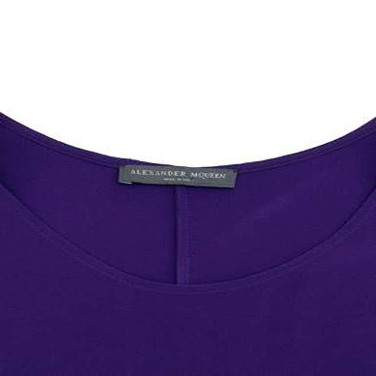 Women's Alexander McQueen Purple Peplum Silk Top For Sale