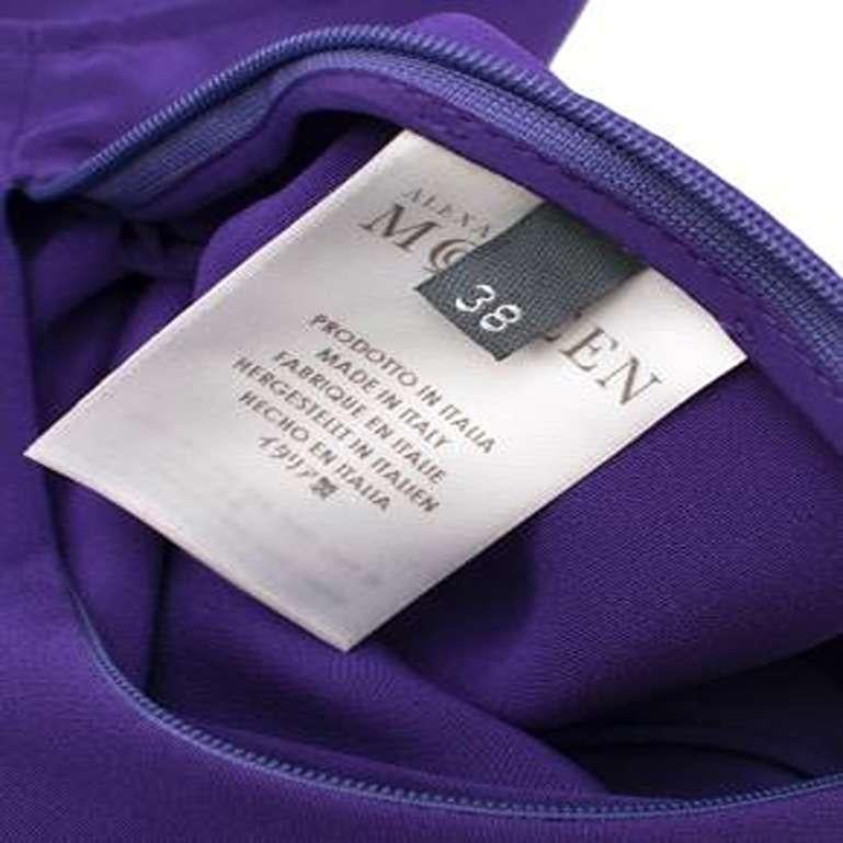 Alexander McQueen Purple Peplum Silk Top For Sale 3