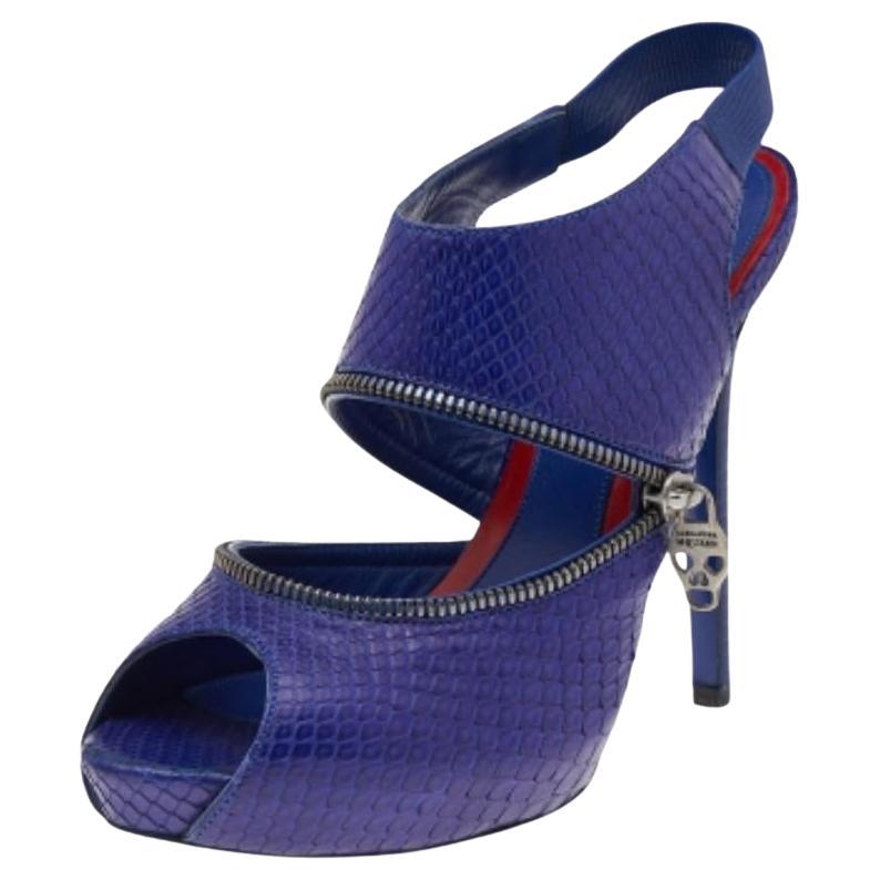 Alexander McQueen Sandali in pelle di pitone viola Taglia 38