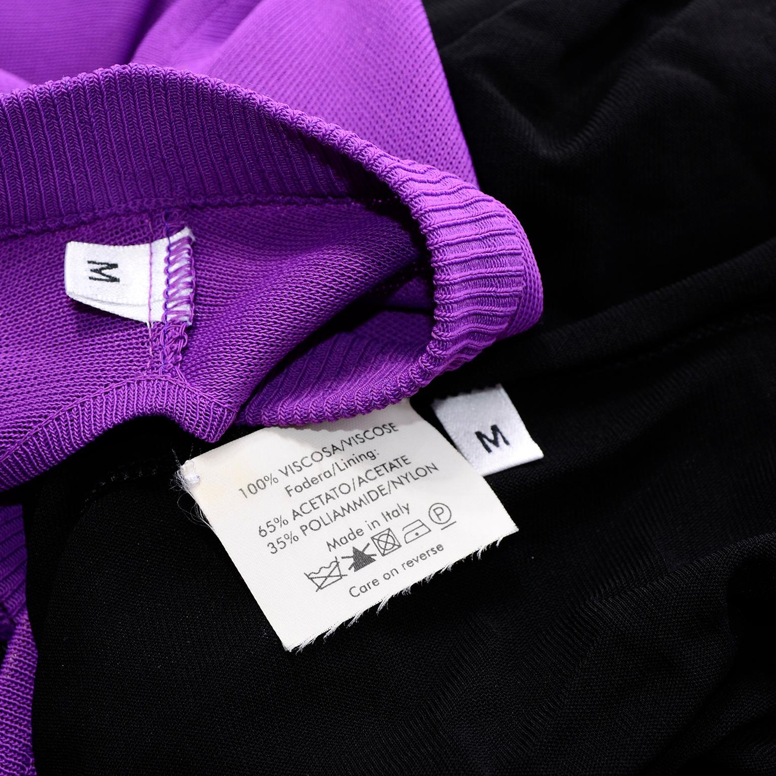 Alexander McQueen Purple Stretch Dress W Asymmetrical Neckline & Split Sleeves 9