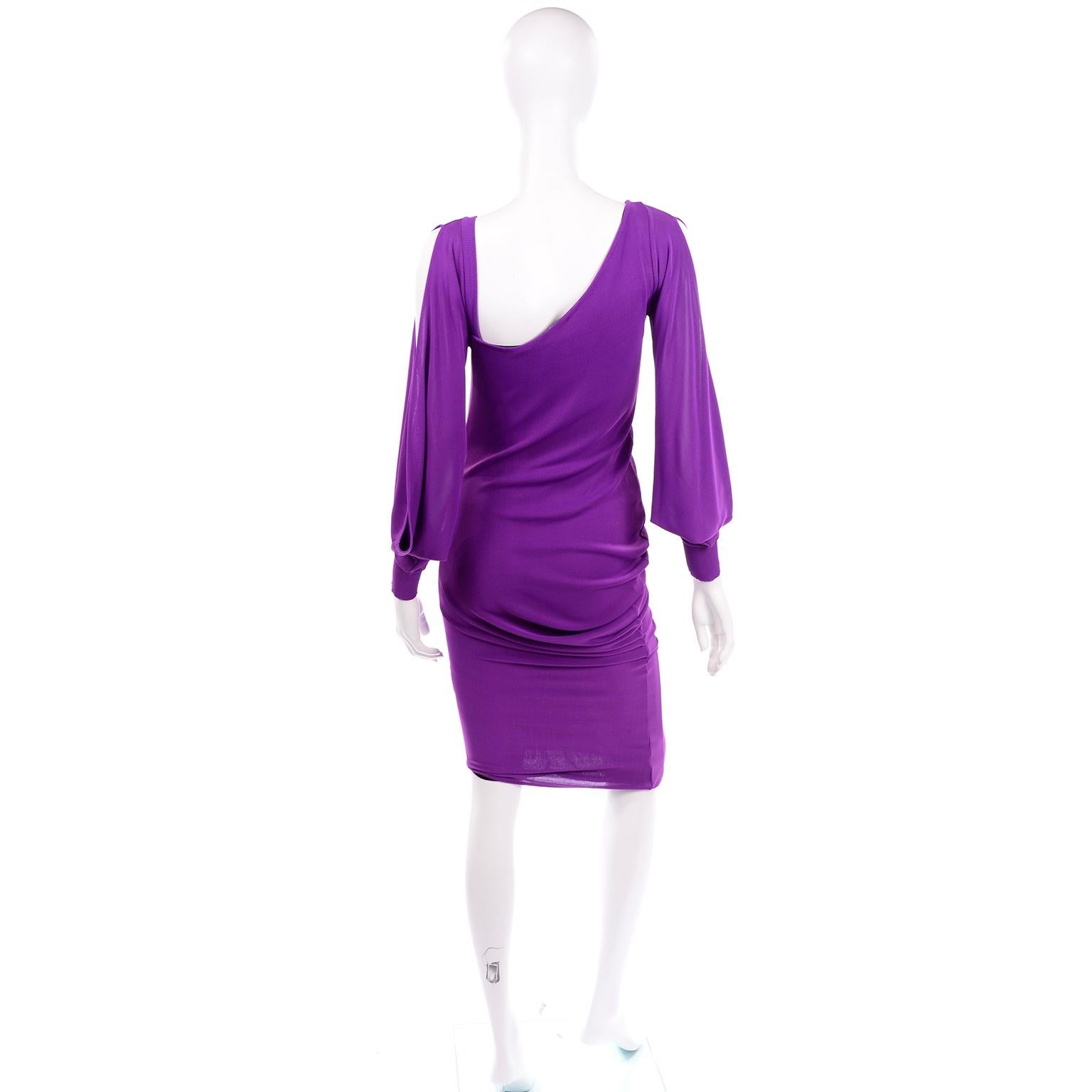 purple asymmetrical dress