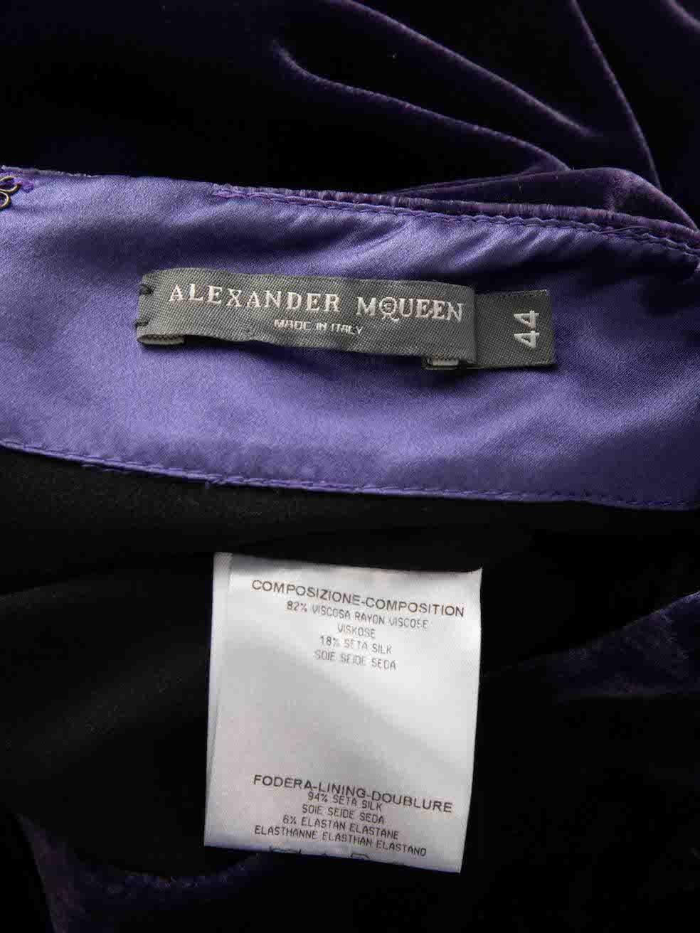 Alexander McQueen Robe tunique en velours violet Taille L en vente 2