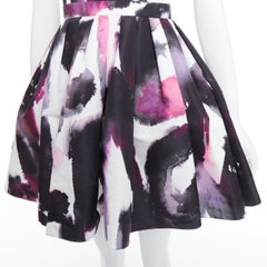 ALEXANDER MCQUEEN purple watercolor Graffiti print flared short dress IT38