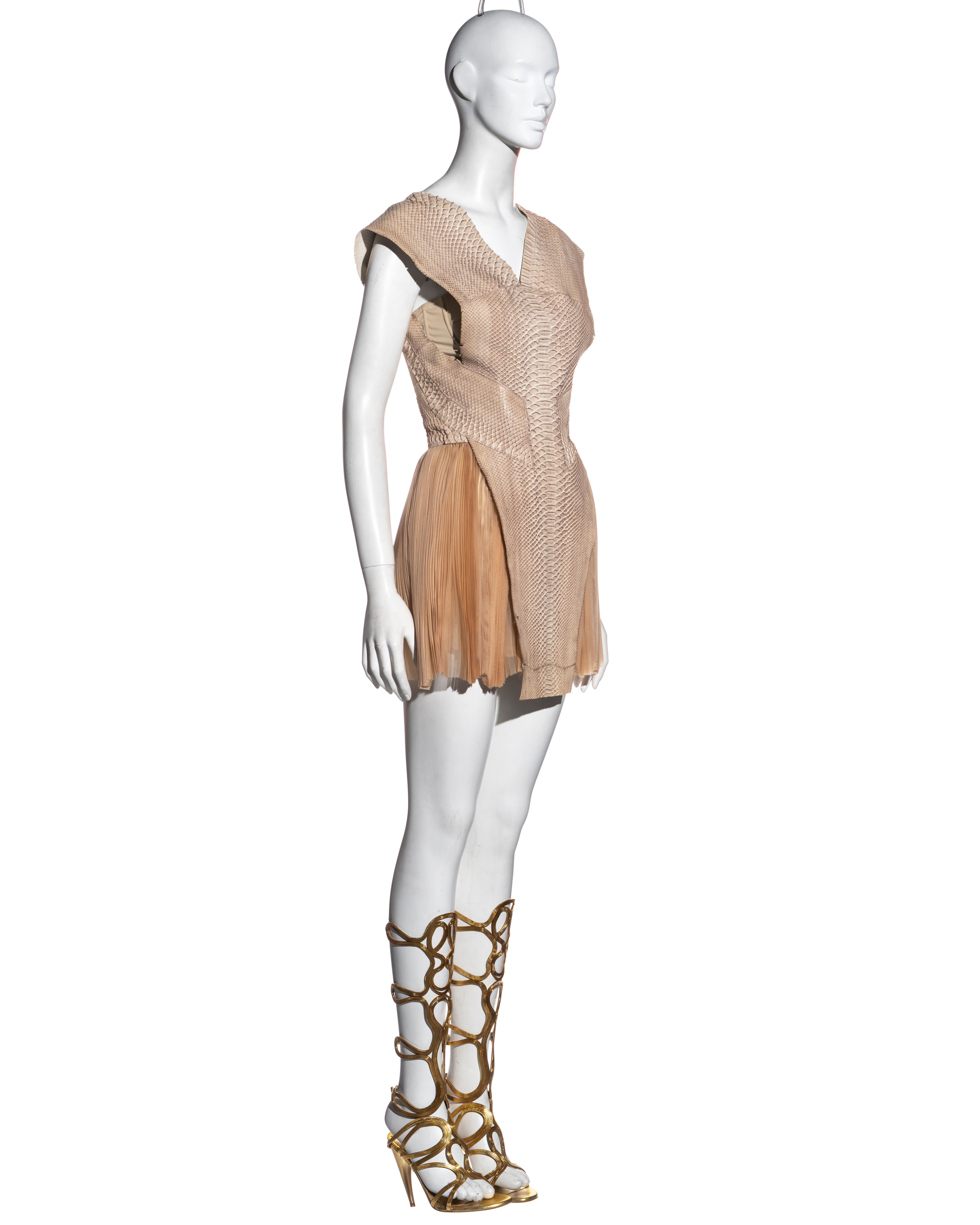Alexander McQueen - Mini robe en python et organza de soie, printemps-été 2006 en vente 4