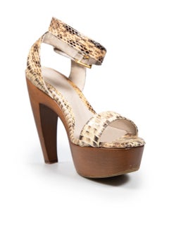 Alexander McQueen Python Leather Platform Sandals Size IT 37.5
